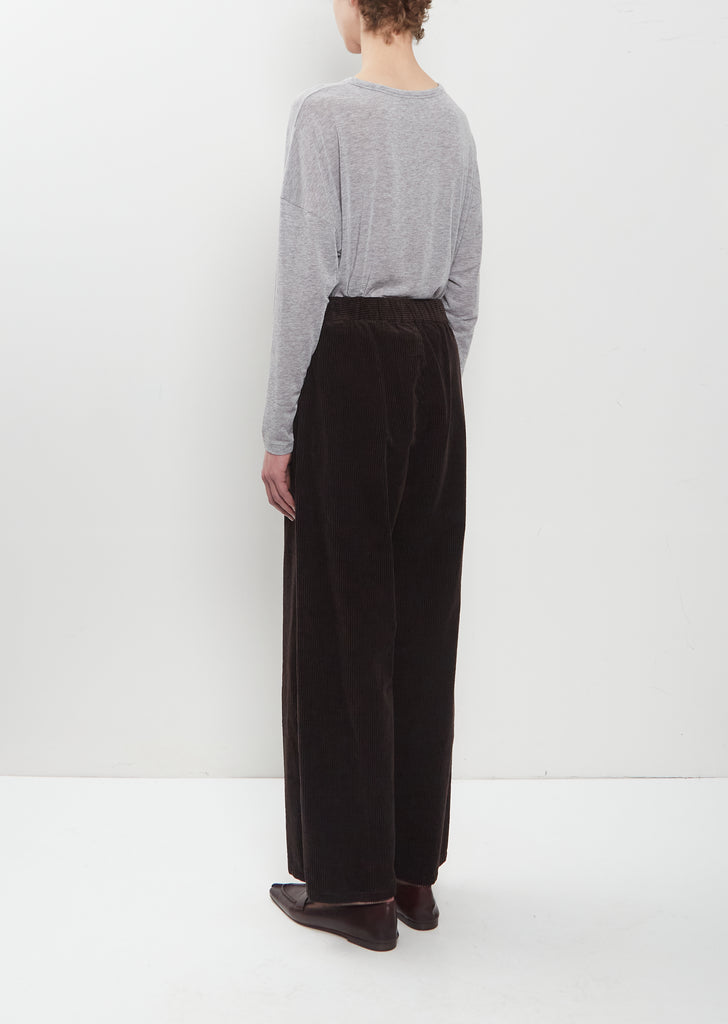 Washed Corduroy Full Length Wide Pants