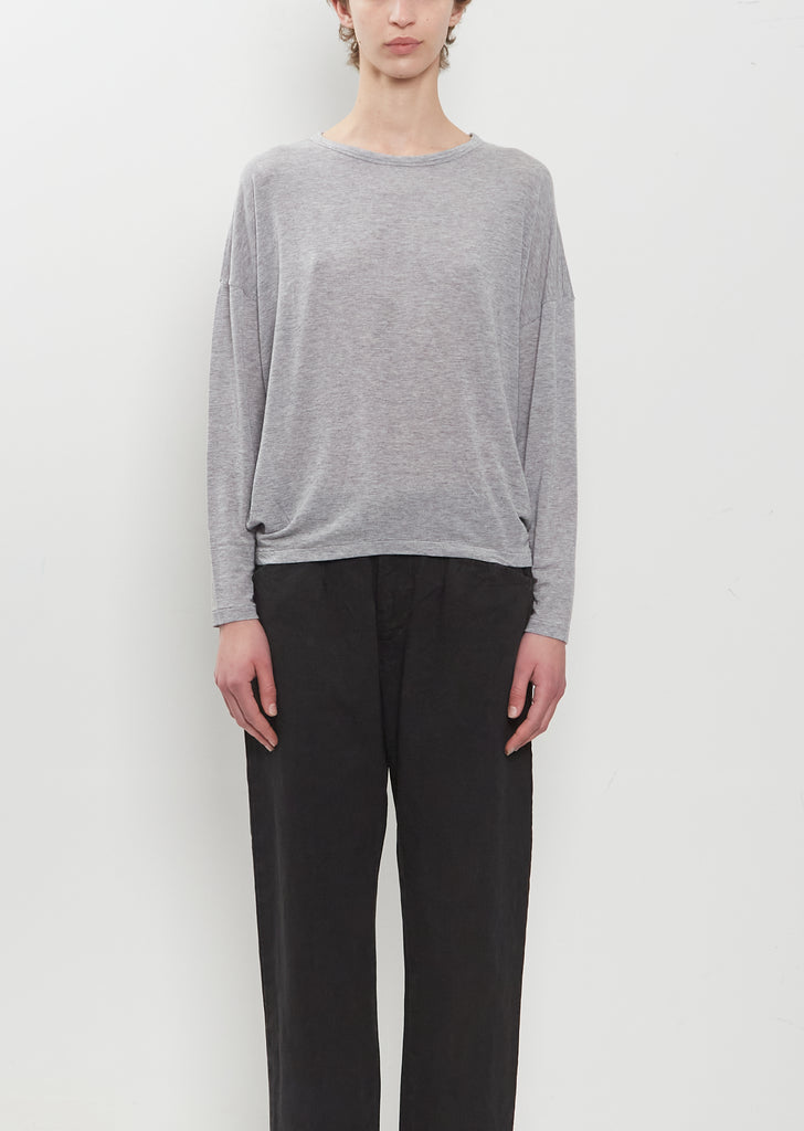 Lyocell Cashmere Jersey Pullover — Grey