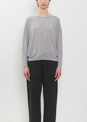 Lyocell Cashmere Jersey Pullover — Grey