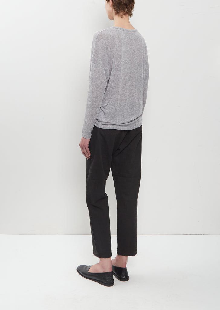 Lyocell Cashmere Jersey Pullover — Grey