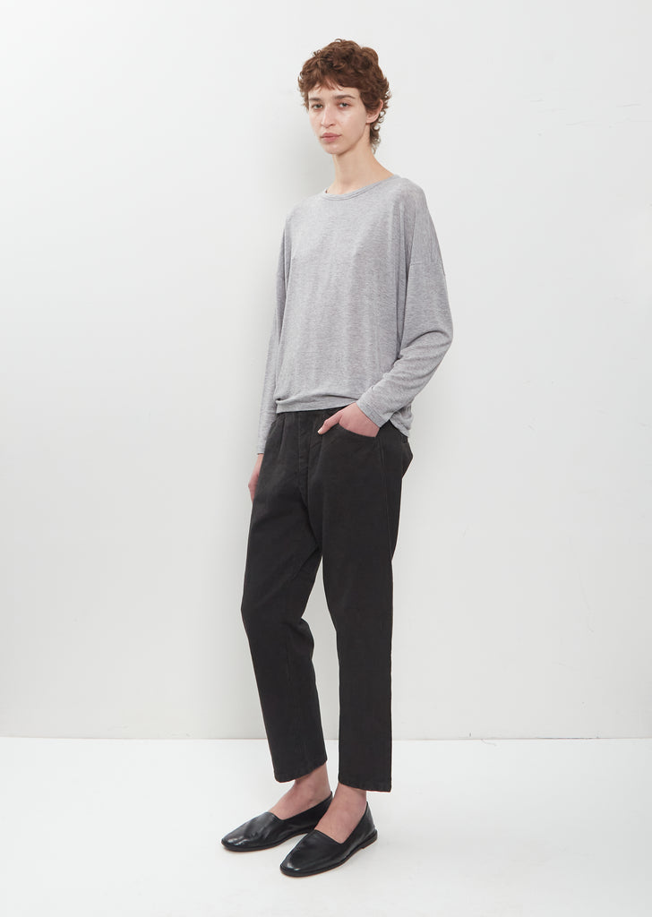 Lyocell Cashmere Jersey Pullover — Grey