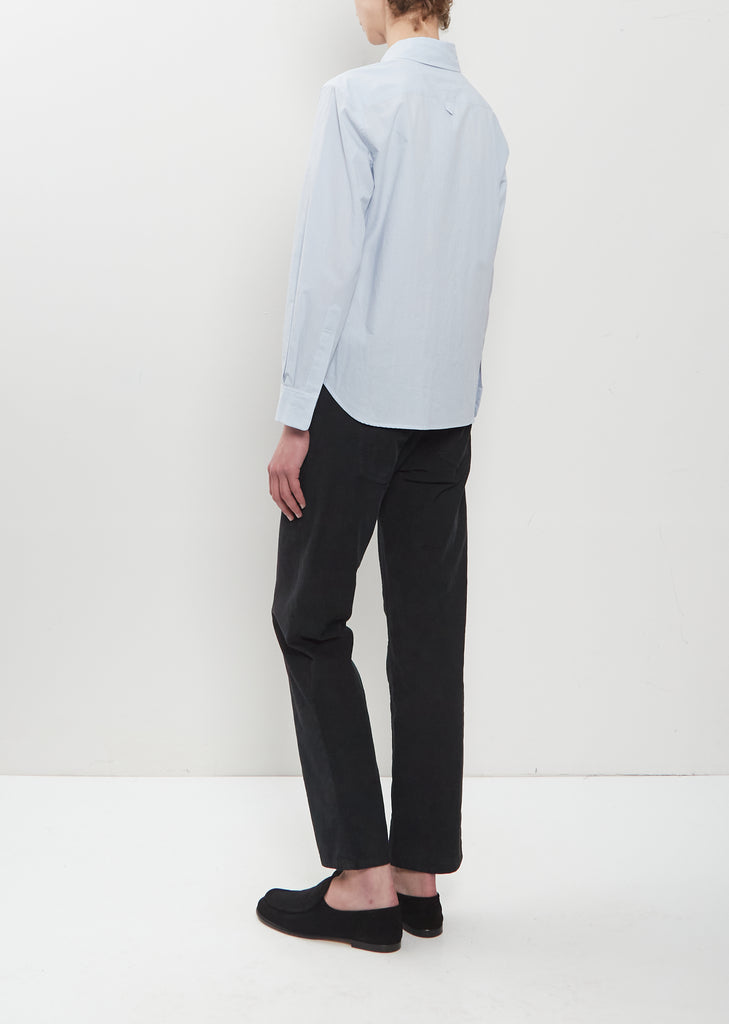Faded Cotton Stripe Simple Shirt