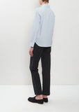 Faded Cotton Stripe Simple Shirt