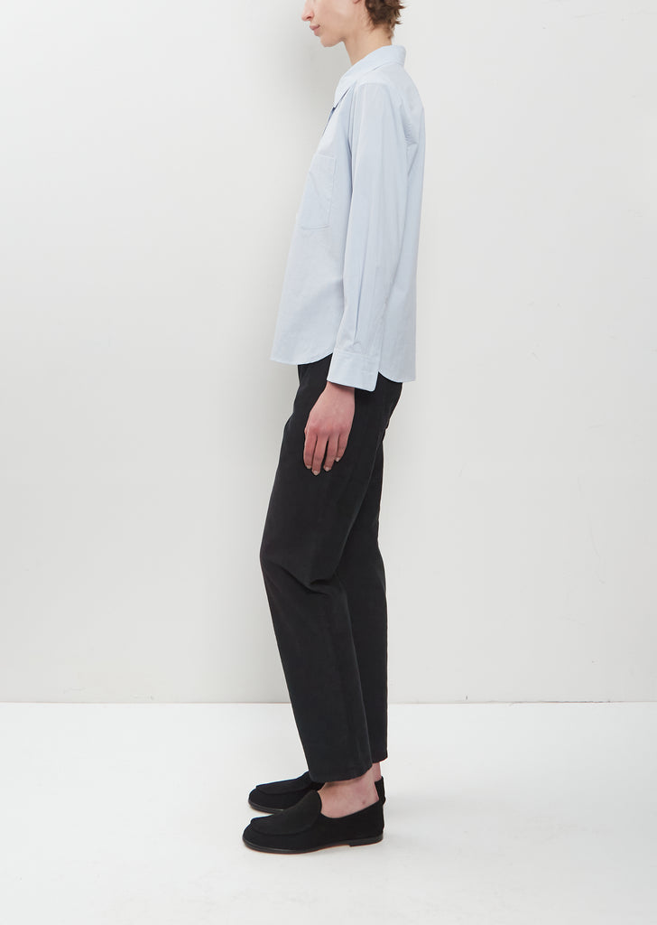 Faded Cotton Stripe Simple Shirt