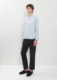 Faded Cotton Stripe Simple Shirt