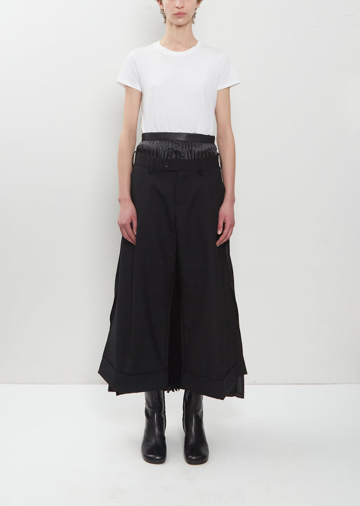 Tropical Wool and Satin Pleated Trouser
