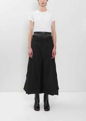 Tropical Wool and Satin Pleated Trouser