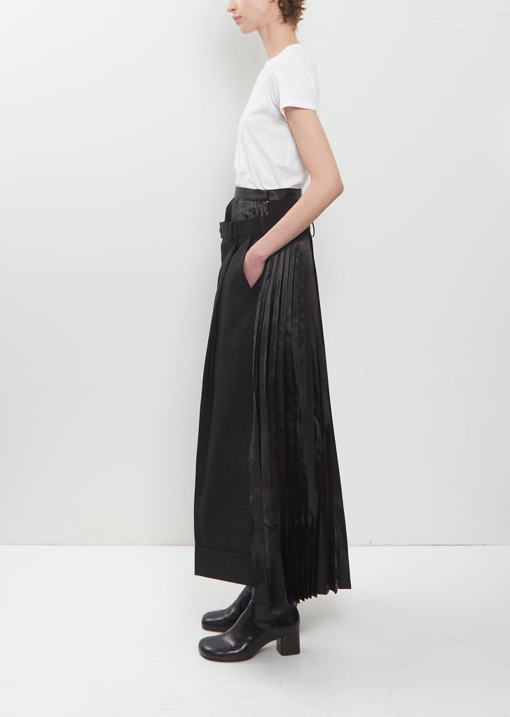 Tropical Wool and Satin Pleated Trouser