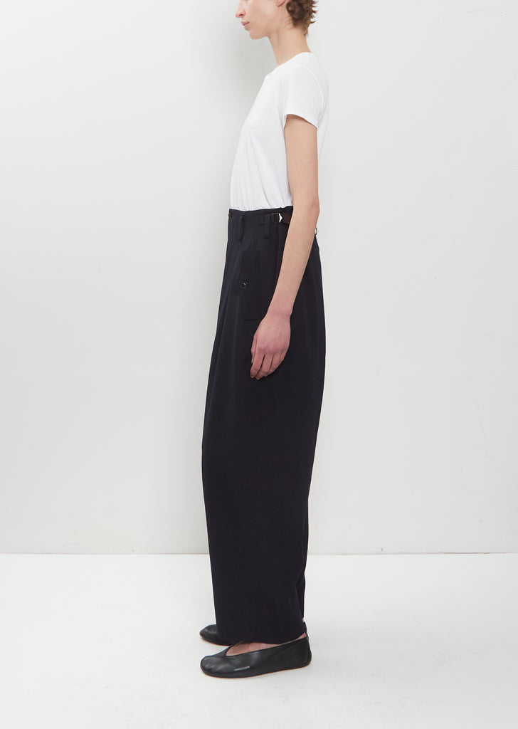 2 Tuck Wide Wool Gabardine Pant