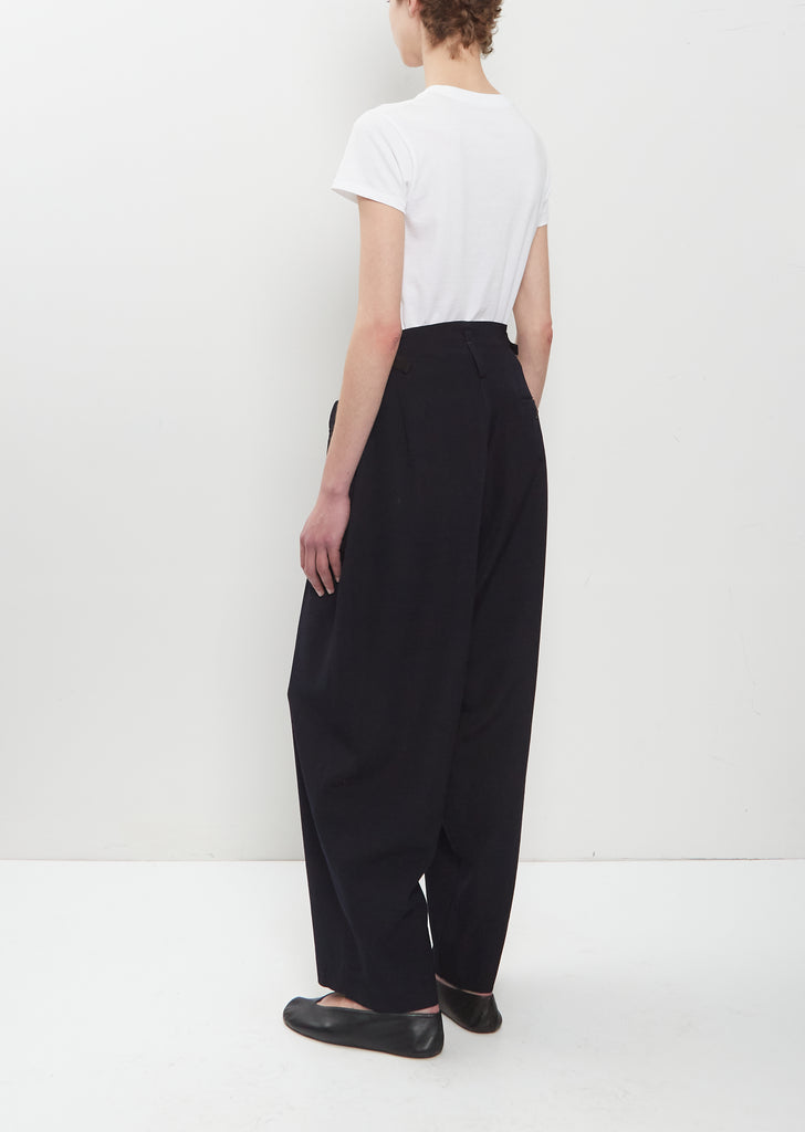 2 Tuck Wide Wool Gabardine Pant