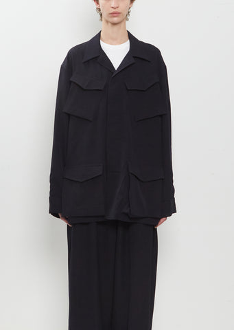 4-Pocket Wool Gabardine Jacket