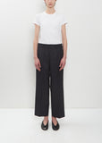 Wool Gabardine Pleated Trouser