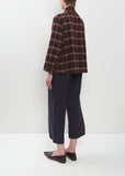 Jenny Wool-Cashmere Check Shirt — Bordeaux Check
