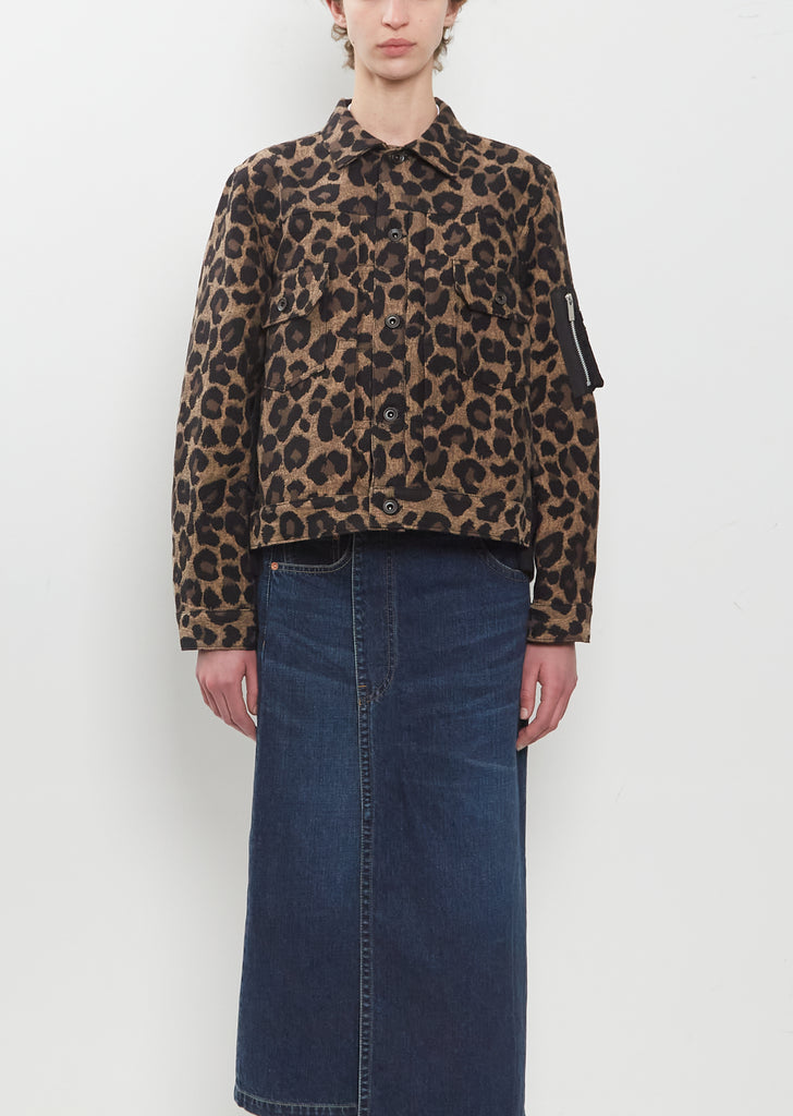 Leopard x Nylon Twill Jacket