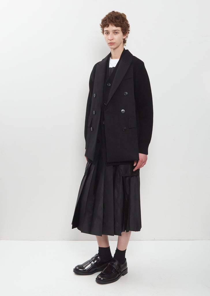 Wool Flannel x Wool Knit Cardigan