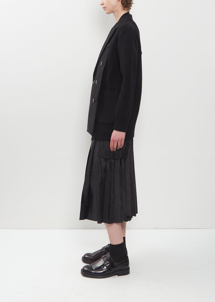 Wool Flannel x Wool Knit Cardigan