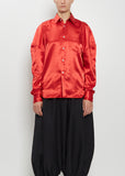 Paneled Sleeves Satin Blouse