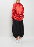 Paneled Sleeves Satin Blouse