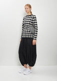 Padded Details Checks Wool Sweater — Black / Off White