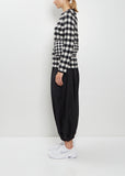 Padded Details Checks Wool Sweater — Black / Off White