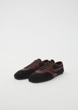 Suede Leather Trainer — Black