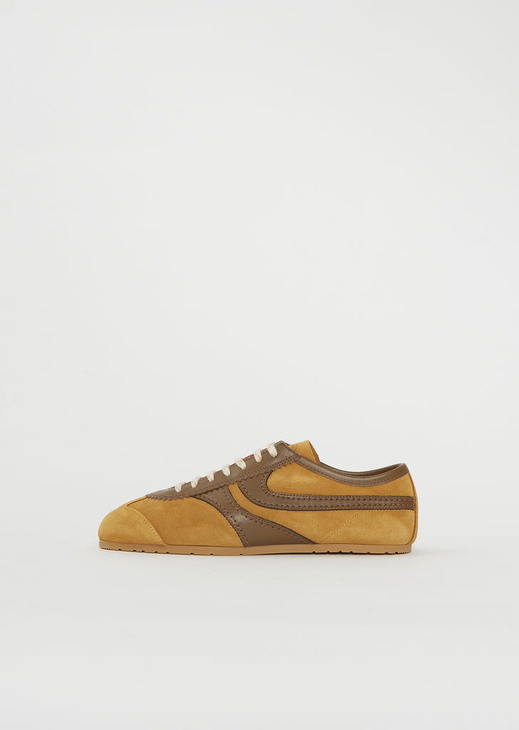 Suede Leather Trainer — Ocra