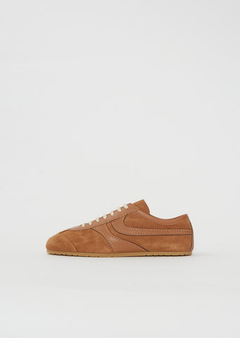 Suede Leather Trainer — Tan