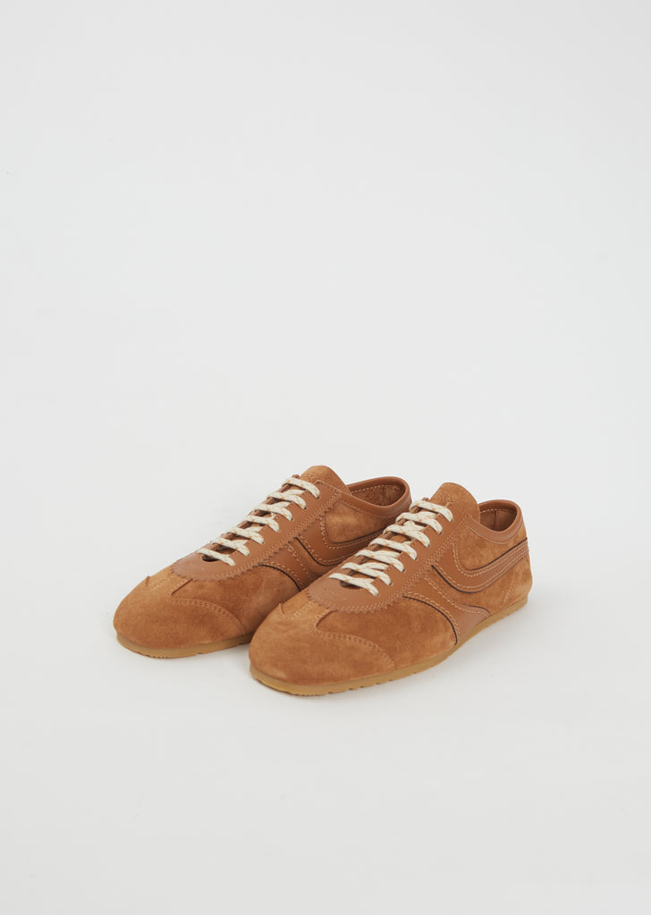 Suede Leather Trainer — Tan