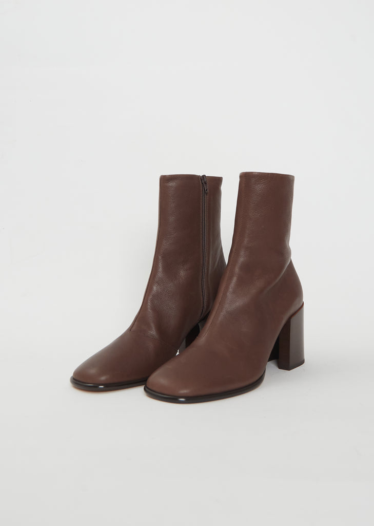 Heeled Leather Ankle Boot