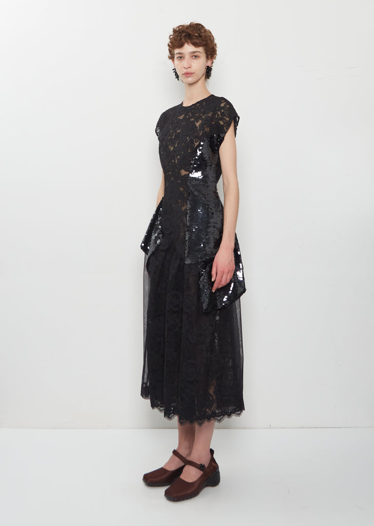 Patchwork Ruffle Detail Dress