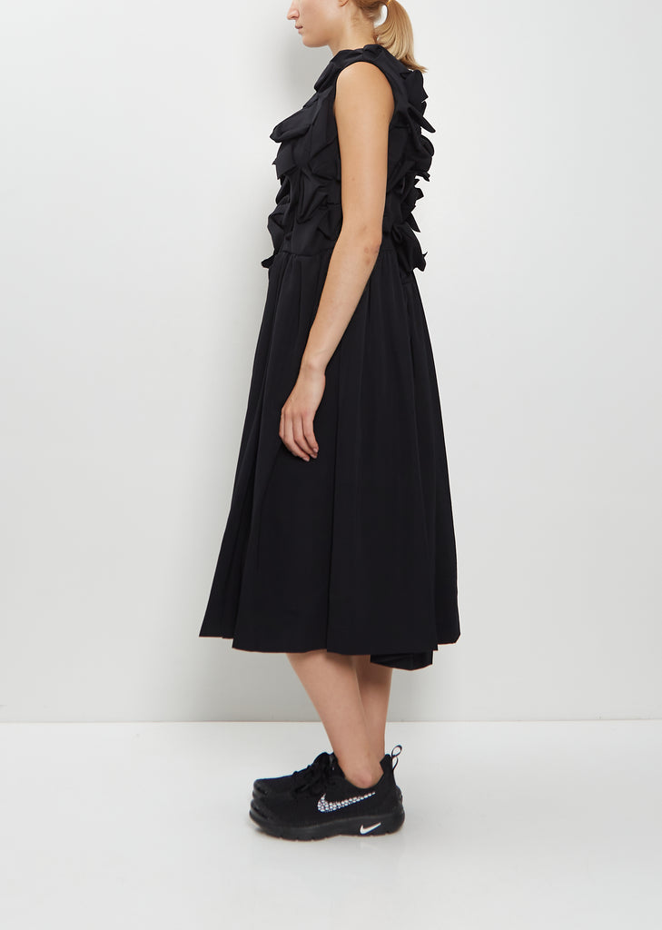 Sculptural Details Wool Dress