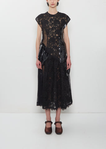 Patchwork Ruffle Detail Dress