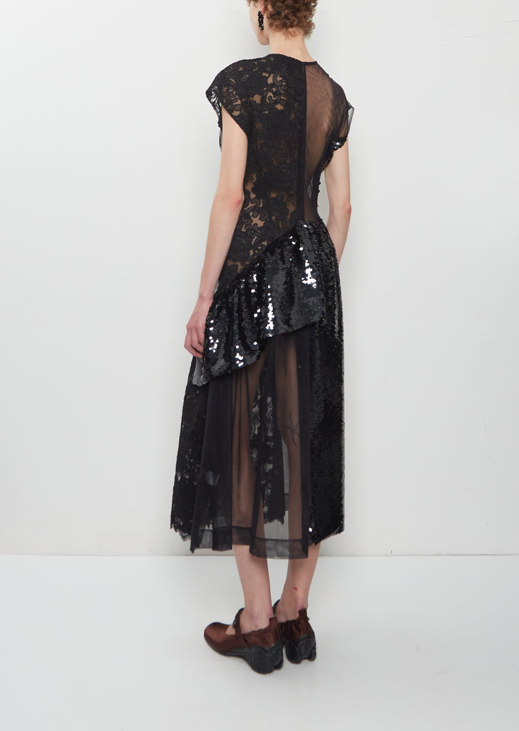 Patchwork Ruffle Detail Dress