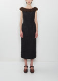 Faux Fur Detail Portrait Dress