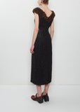 Faux Fur Detail Portrait Dress