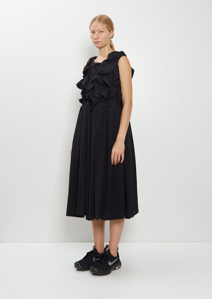 Sculptural Details Wool Dress