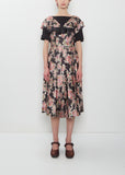 Pleated Patchwork Wire Sleeve Dress