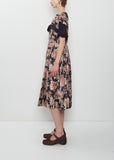 Pleated Patchwork Wire Sleeve Dress