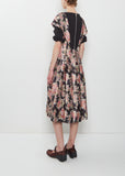 Pleated Patchwork Wire Sleeve Dress