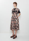 Pleated Patchwork Wire Sleeve Dress