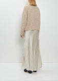 Alpaca Wool Cable Crewneck Sweater — Husk