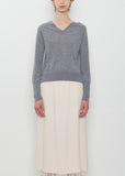 Merino Silk Double V-Neck Jumper w/ Embroidery