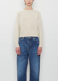 Textured Argyle Sweater — Natural