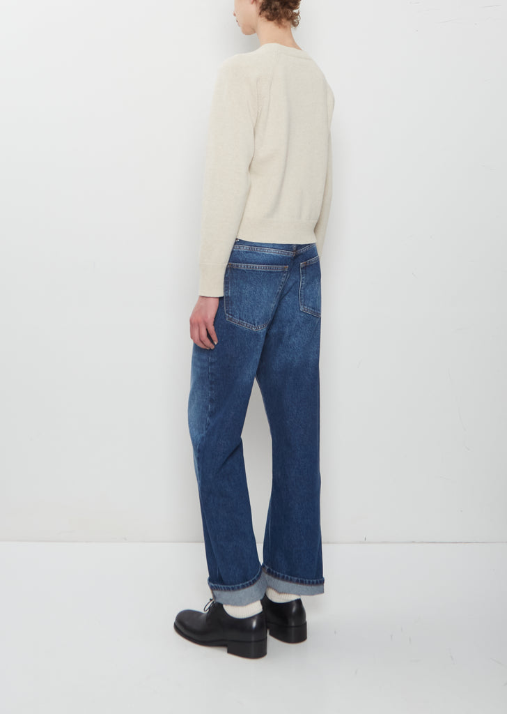 Textured Argyle Sweater — Natural