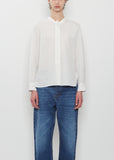 Fine Cotton Shadow Stripe Collarless Shirt
