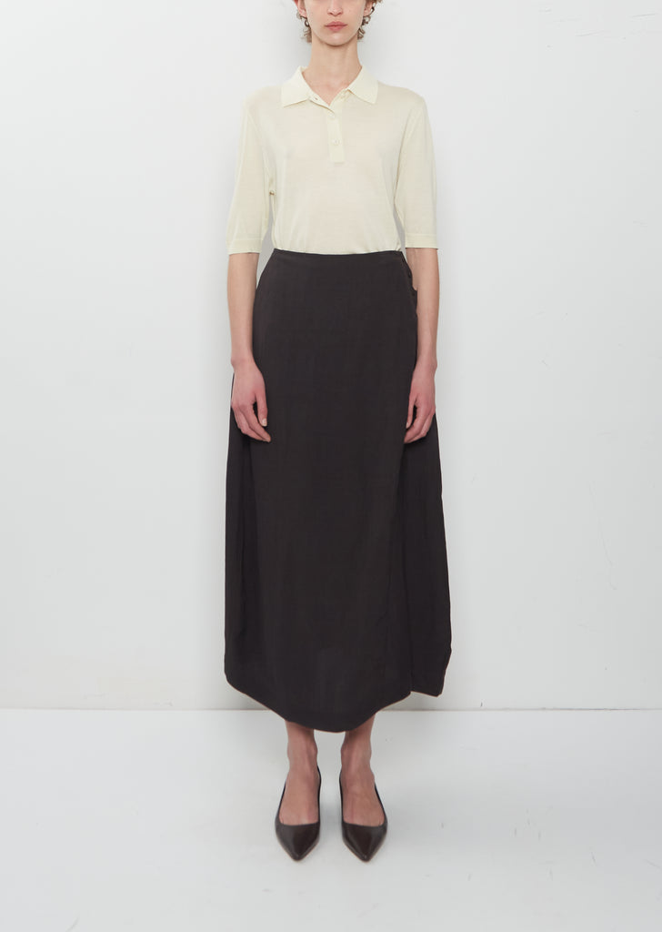 Deep Pleat Curved Skirt