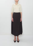 Deep Pleat Curved Skirt