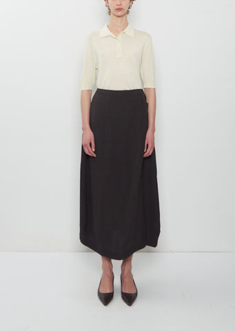 Deep Pleat Curved Skirt