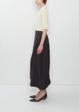 Deep Pleat Curved Skirt