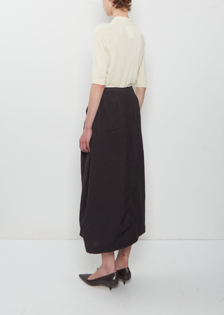 Deep Pleat Curved Skirt